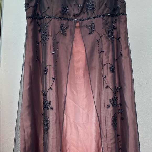 Vintage 90s Whimsygoth Plum & Black Ombré Beaded Prom Dress Size 16 - Picture 5 of 9